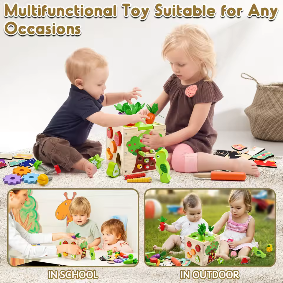 Sensory Toy Wooden Activity Cube
