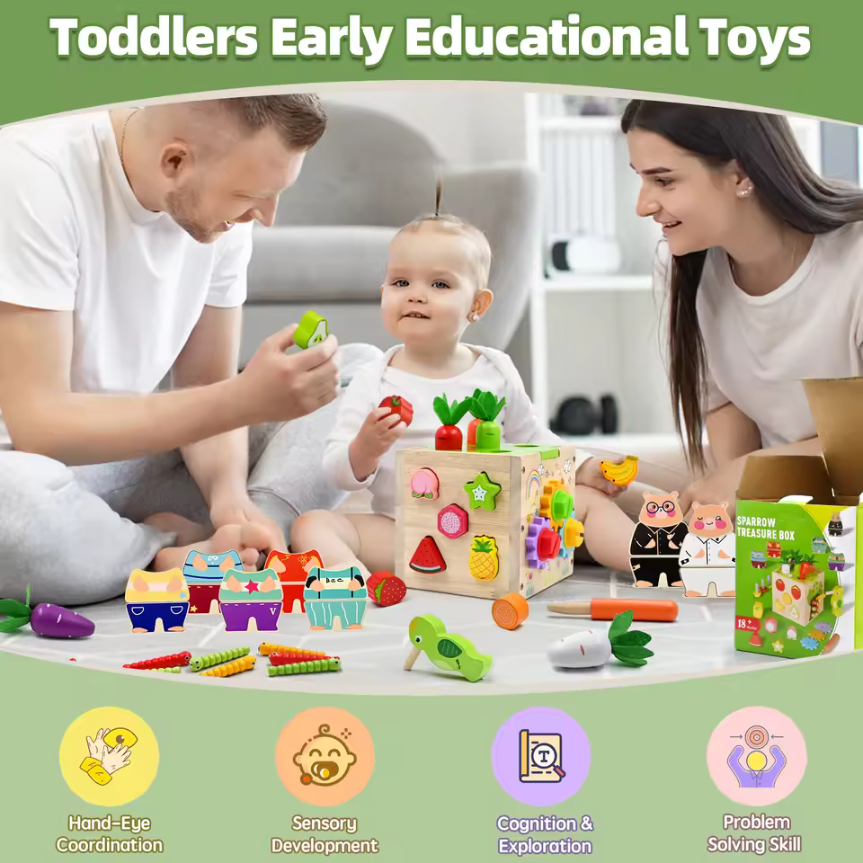 Sensory Toy Wooden Activity Cube