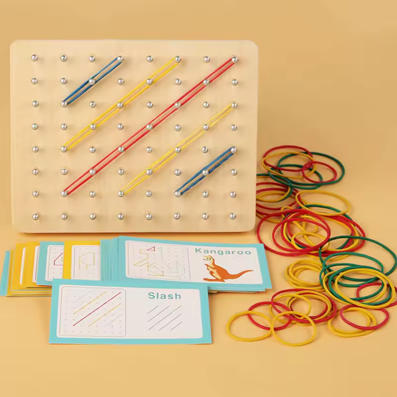 Wooden Montessori Geoboard Toy