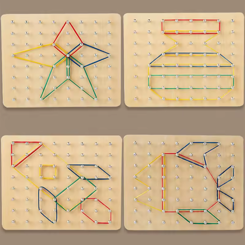 Wooden Montessori Geoboard Toy