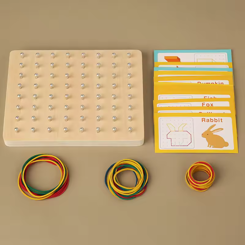 Wooden Montessori Geoboard Toy